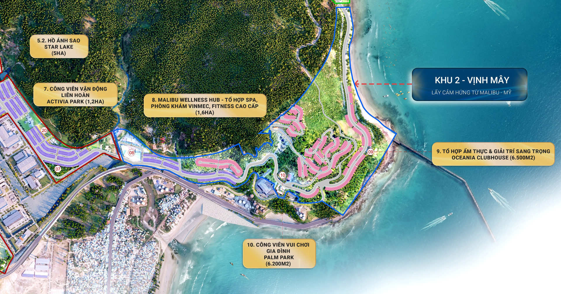Mặt bằng phân khu 2 Vịnh Mây Vinhomes Làng Vân